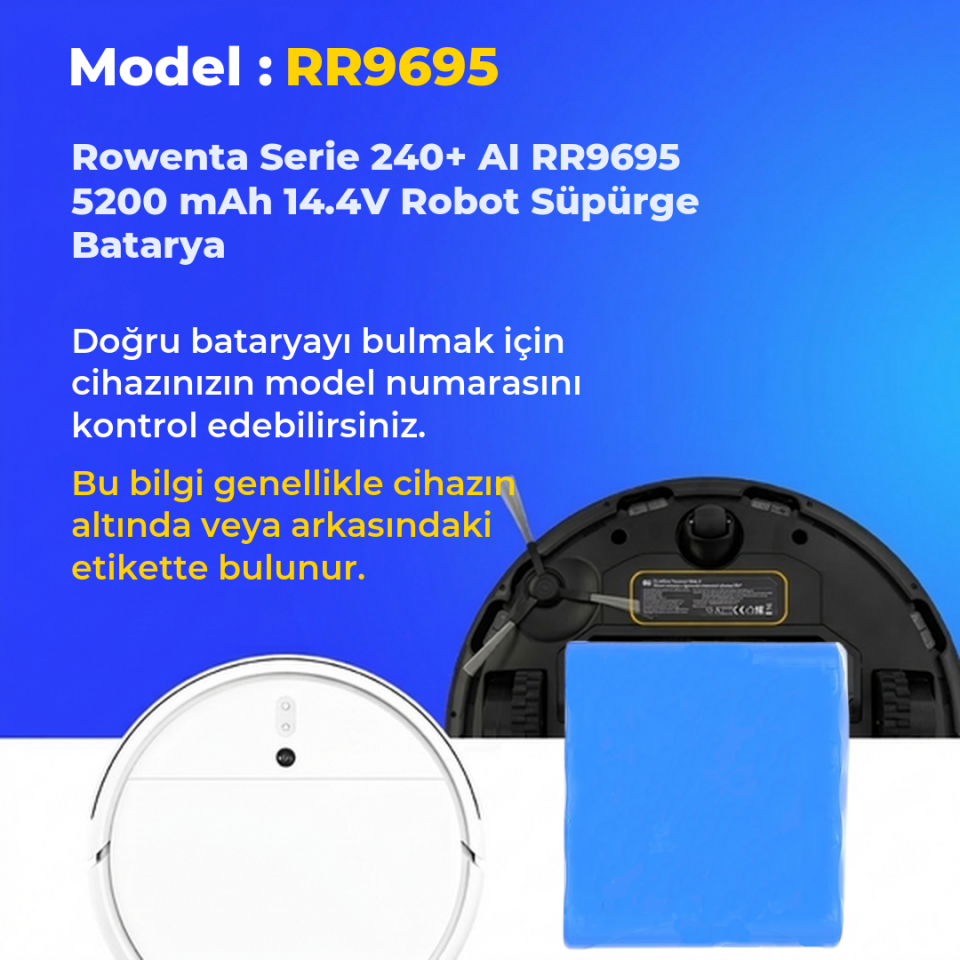 Rowenta Serie 240+ AI RR9695 5200 mAh 14.4V Robot Süpürge Batarya