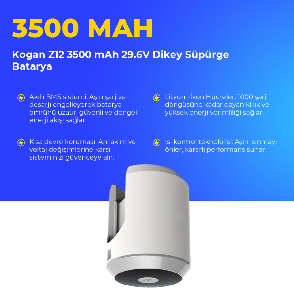 Kogan Z12 3500 mAh 29.6V Dikey Süpürge Batarya