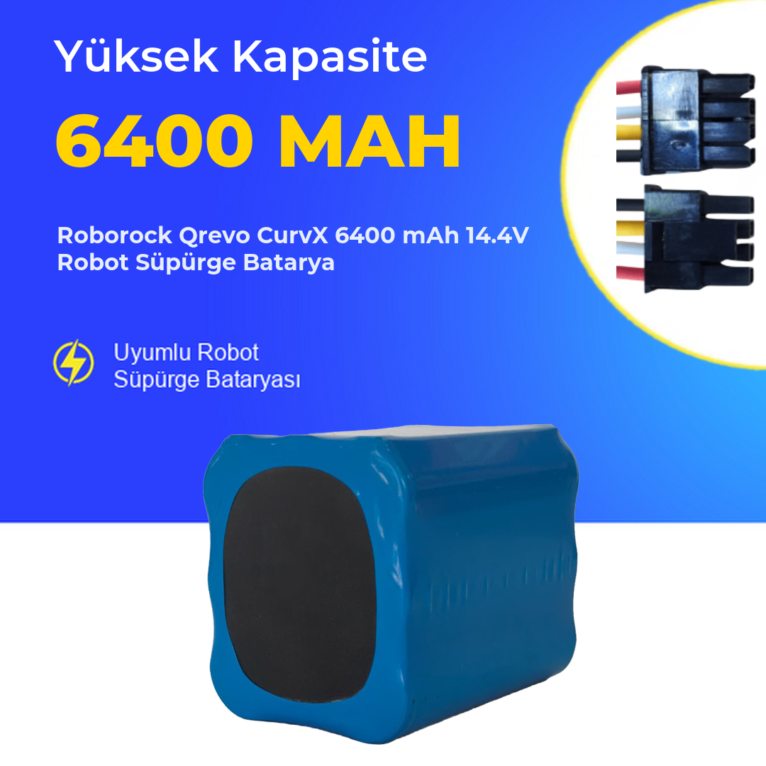 Roborock Qrevo CurvX 6400 mAh 14.4V Robot Süpürge Batarya