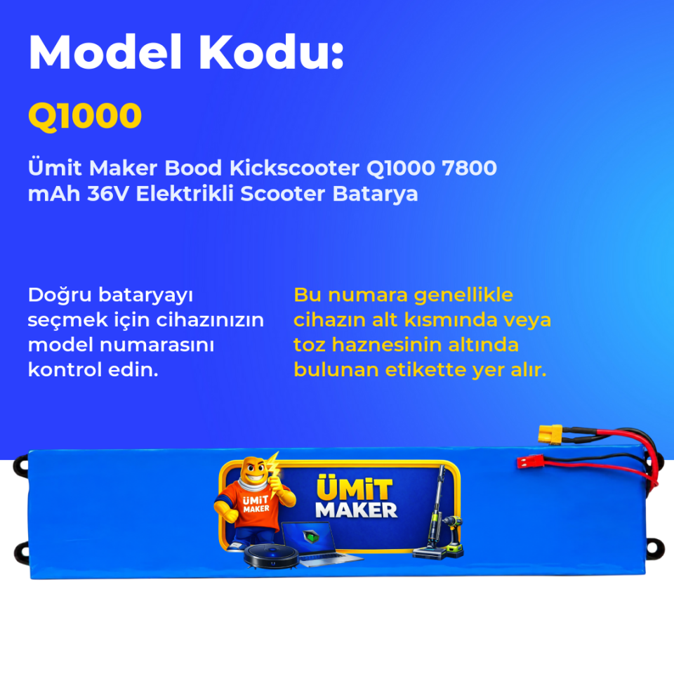 Bood Kickscooter Q1000 7800 mAh 36V Elektrikli Scooter Batarya