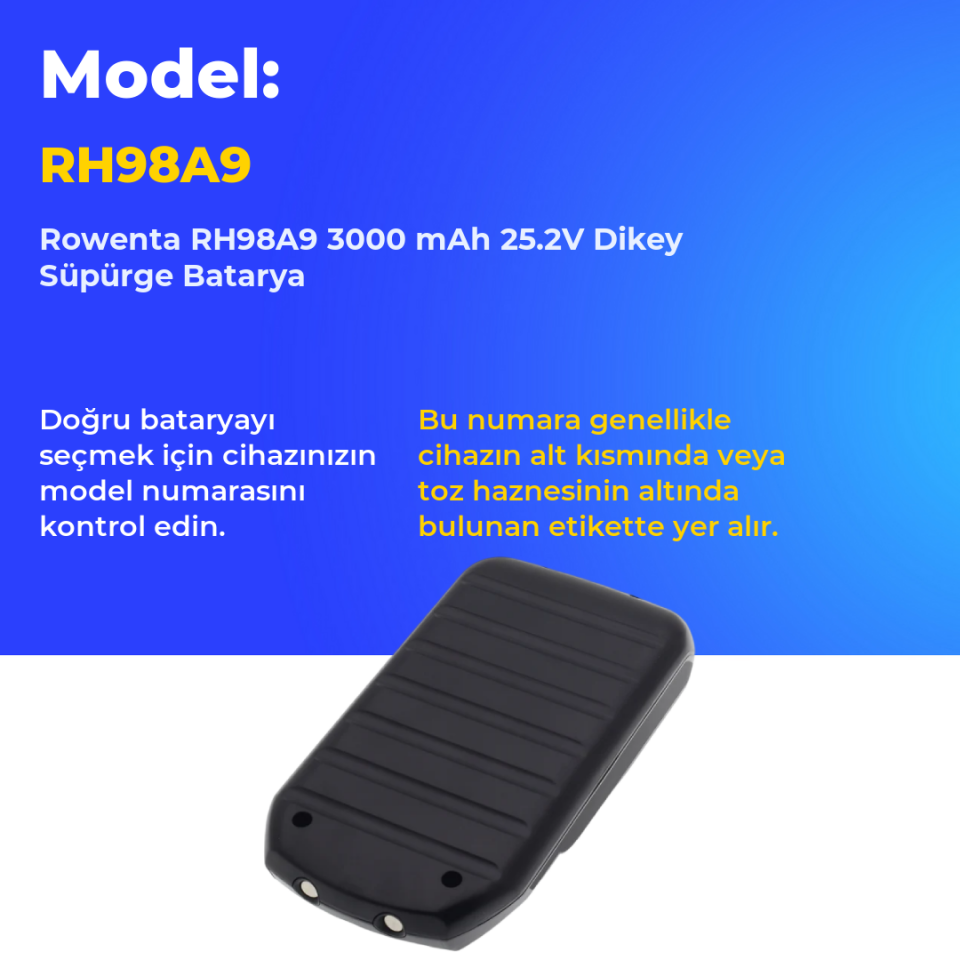 Rowenta RH98A9 3000 mAh 25.2V Dikey Süpürge Batarya