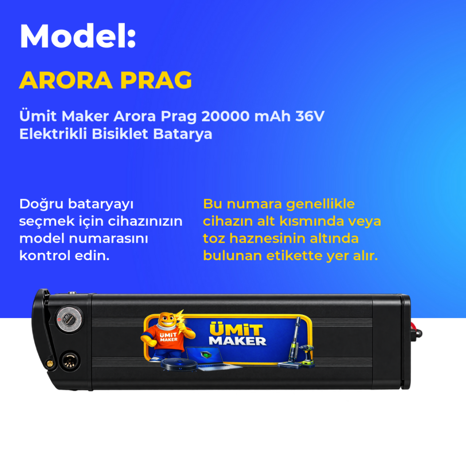 Arora Prag 20000 mAh 36V Elektrikli Bisiklet Batarya