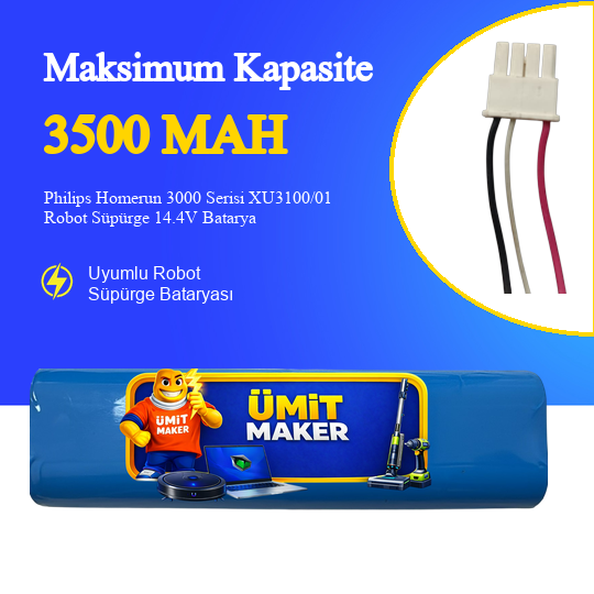 Philips Homerun 3000 Serisi XU3100/01 Robot Süpürge 3500 mAh Batarya