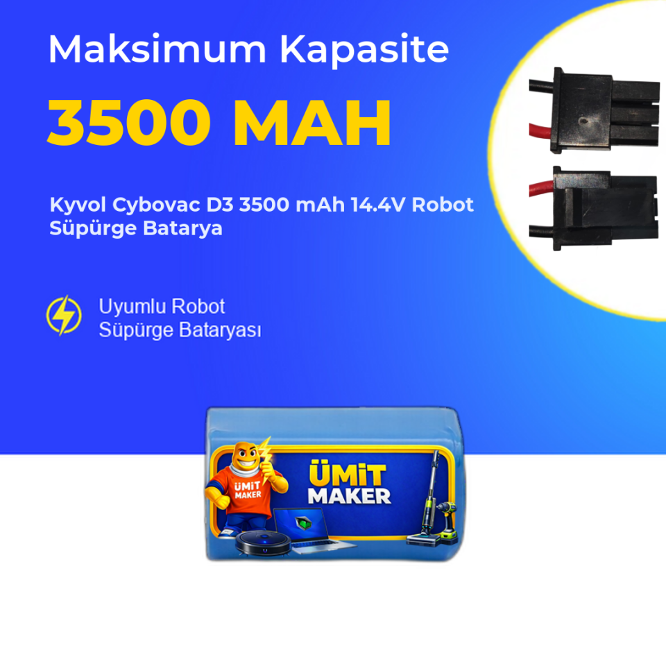 Kyvol Cybovac D3 3500 mAh 14.4V Robot Süpürge Batarya