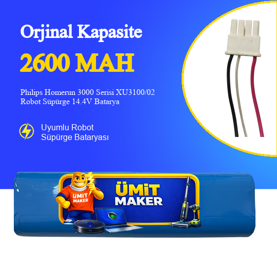 Philips Homerun 3000 Serisi XU3100/02 Robot Süpürge 2600 mAh Batarya