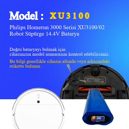 Philips Homerun 3000 Serisi XU3100/02 Robot Süpürge 2600 mAh Batarya