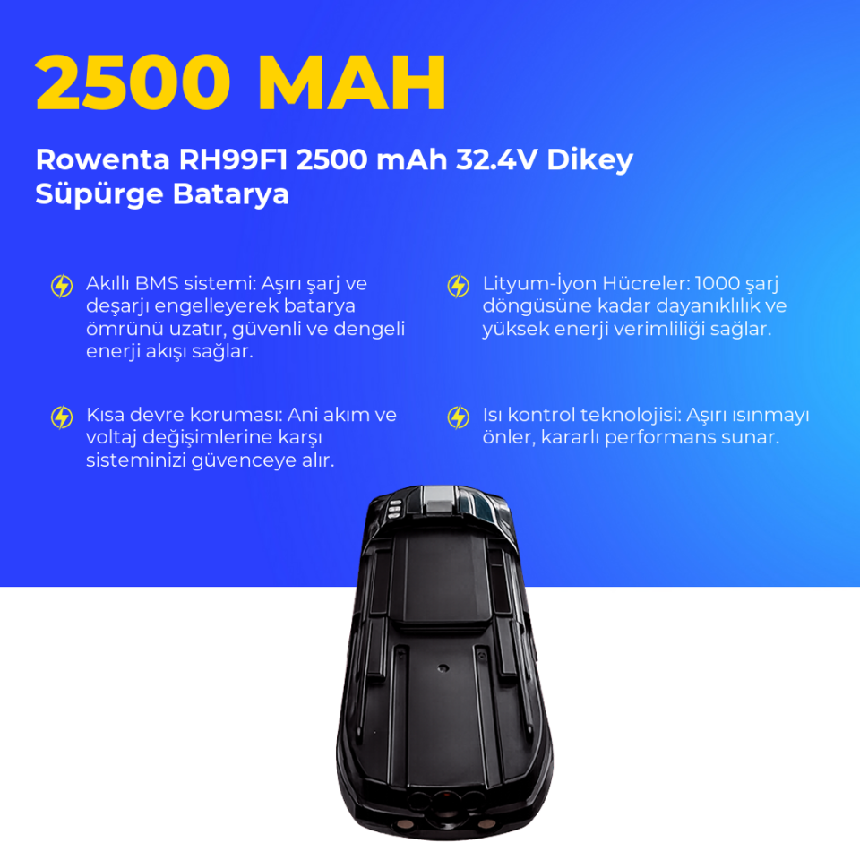 Rowenta RH99F1 2500 mAh 32.4V Dikey Süpürge Batarya