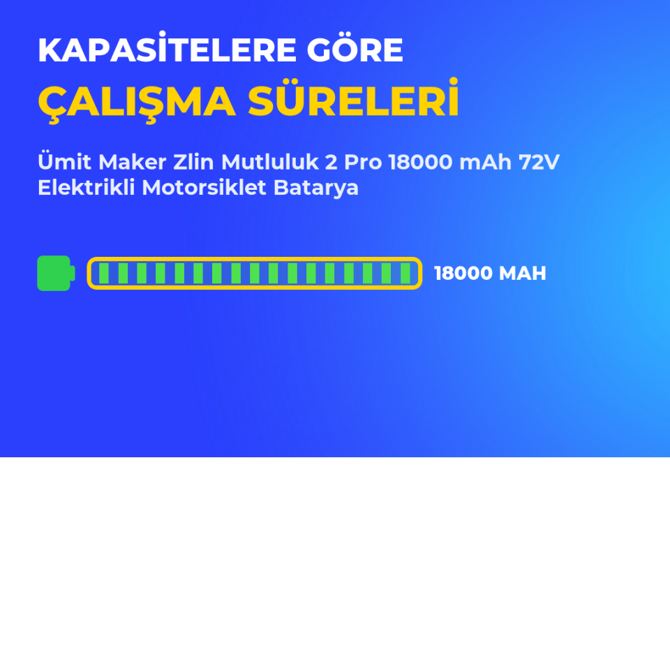 Zlin Mutluluk 2 Pro 18000 mAh 72V Elektrikli Motorsiklet Batarya