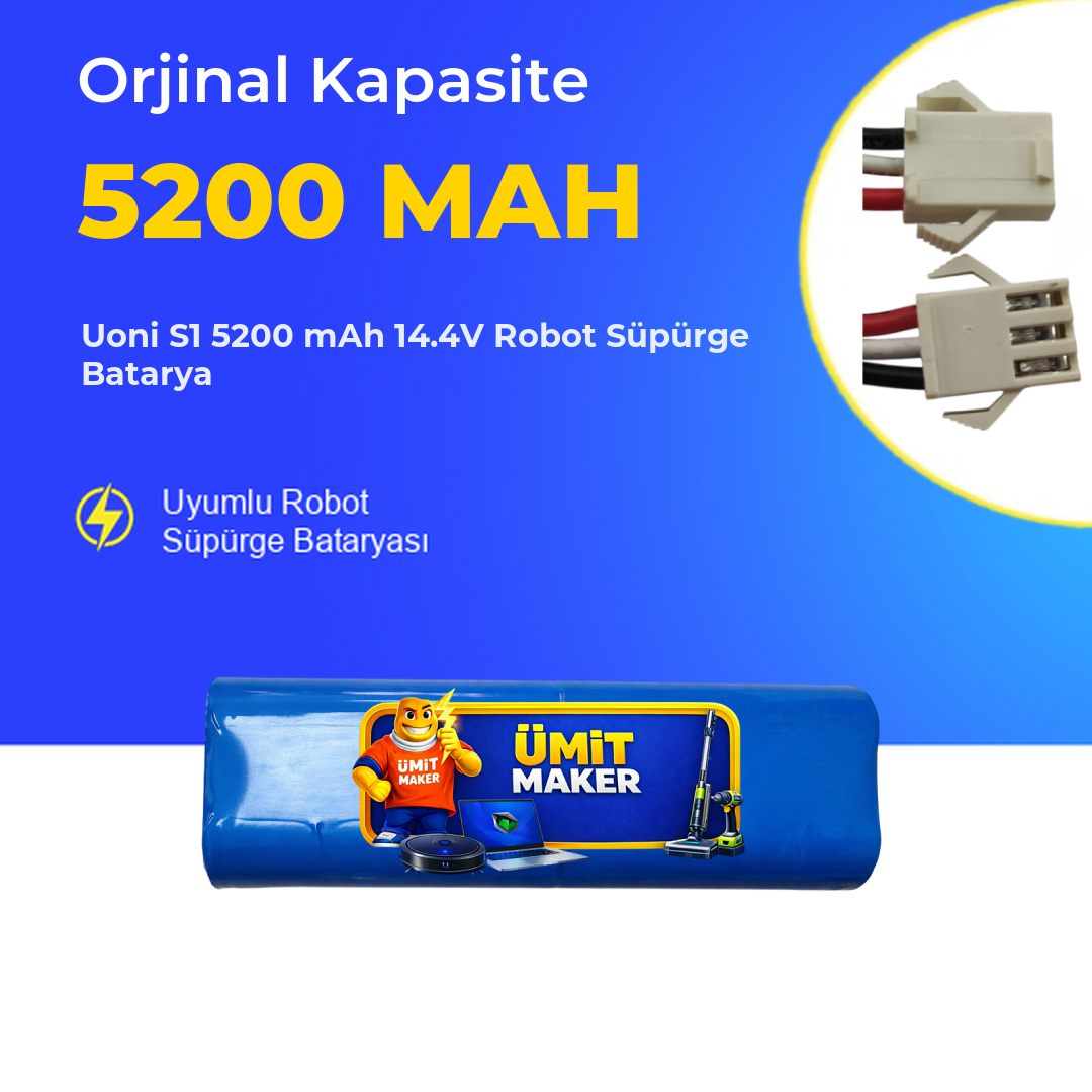 Uoni S1 5200 mAh 14.4V Robot Süpürge Batarya