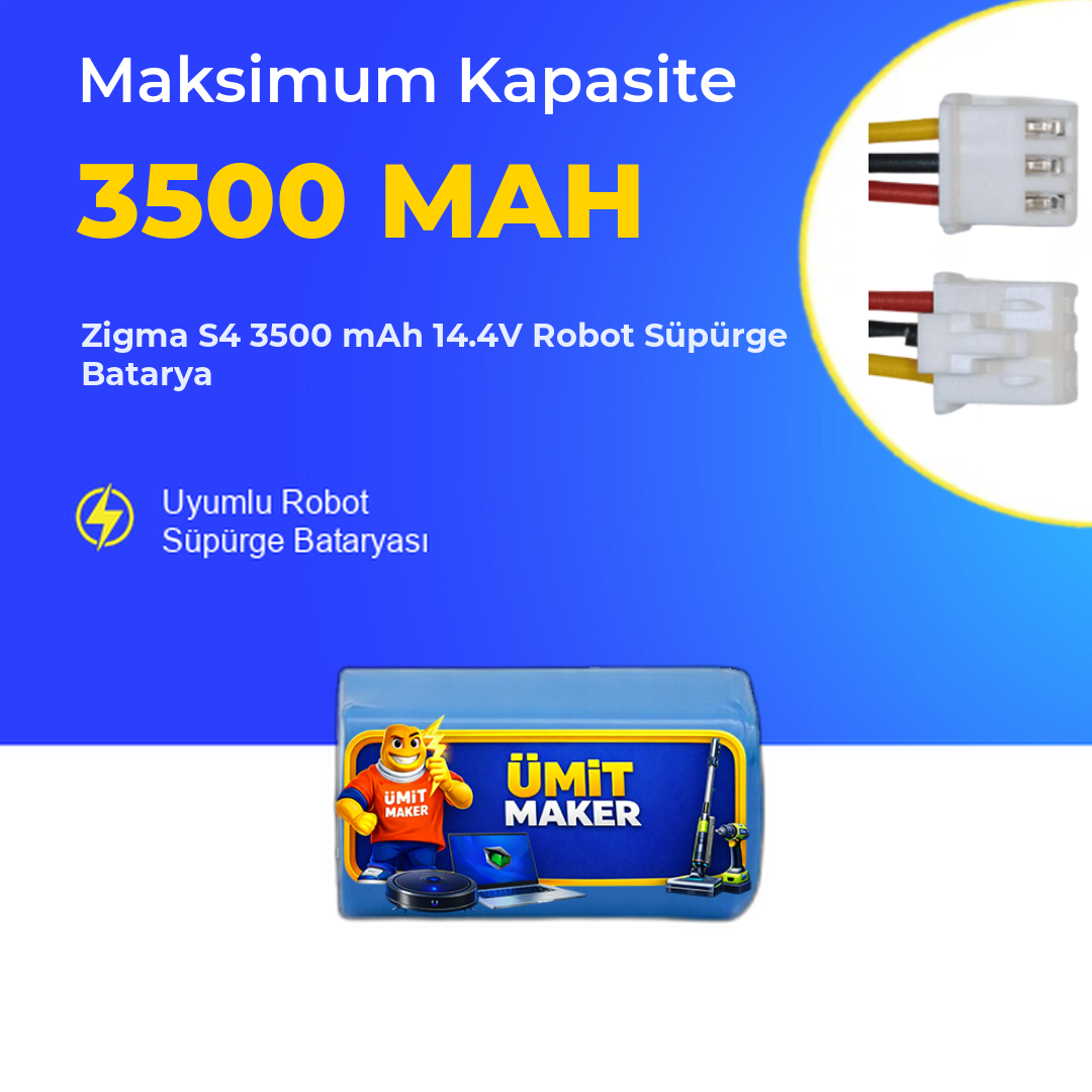 Zigma S4 3500 mAh 14.4V Robot Süpürge Batarya