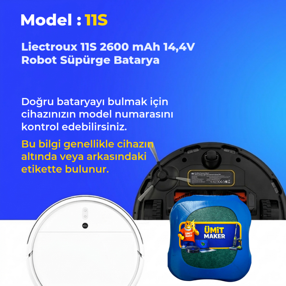 Liectroux 11S 2600 mAh 14,4V Robot Süpürge Batarya