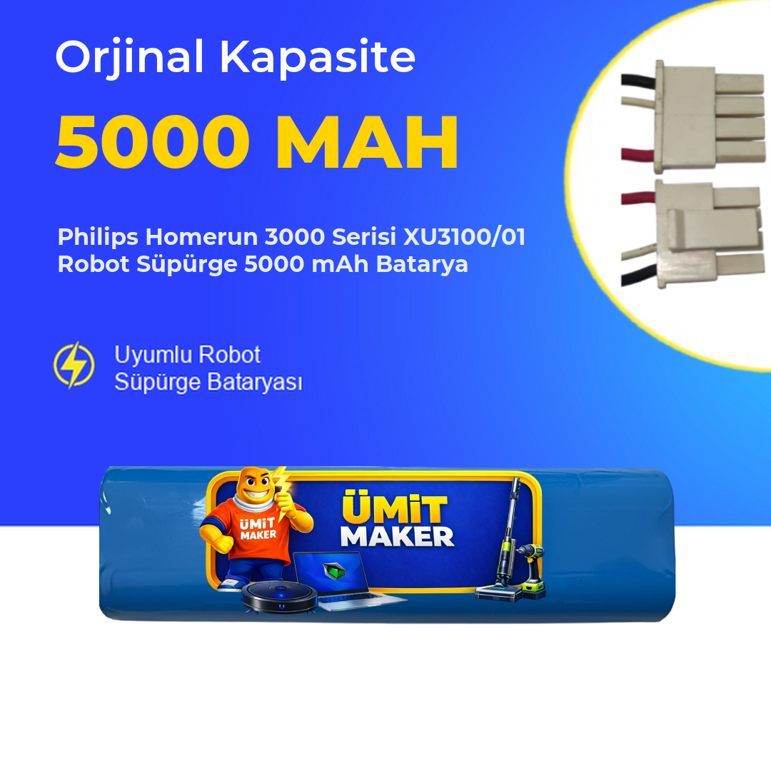 Philips Homerun 3000 Serisi XU3100/01 Robot Süpürge 5000 mAh Batarya