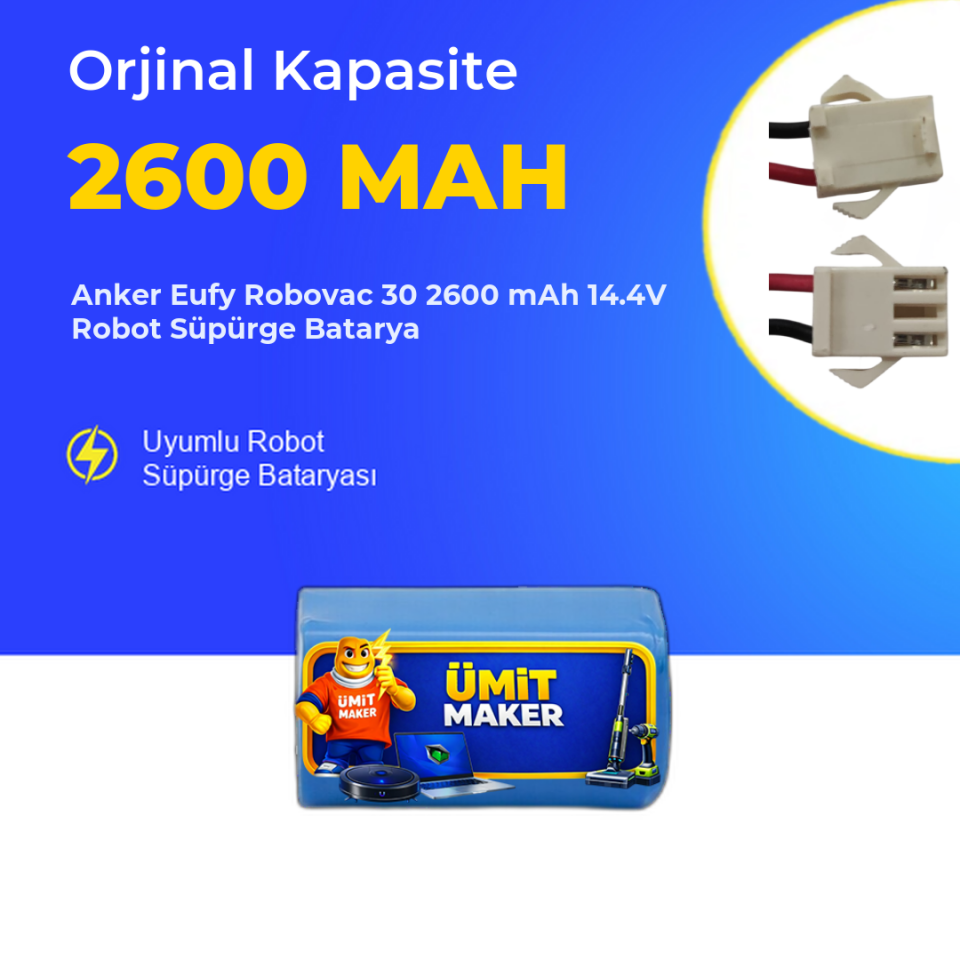 Anker Eufy Robovac 30 2600 mAh 14.4V Robot Süpürge Batarya
