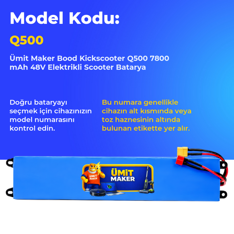 Bood Kickscooter Q500 7800 mAh 48V Elektrikli Scooter Batarya