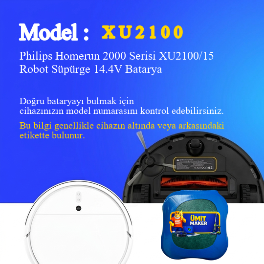 Philips Homerun 2000 Serisi XU2100/15 Robot Süpürge 5000 mAh Batarya