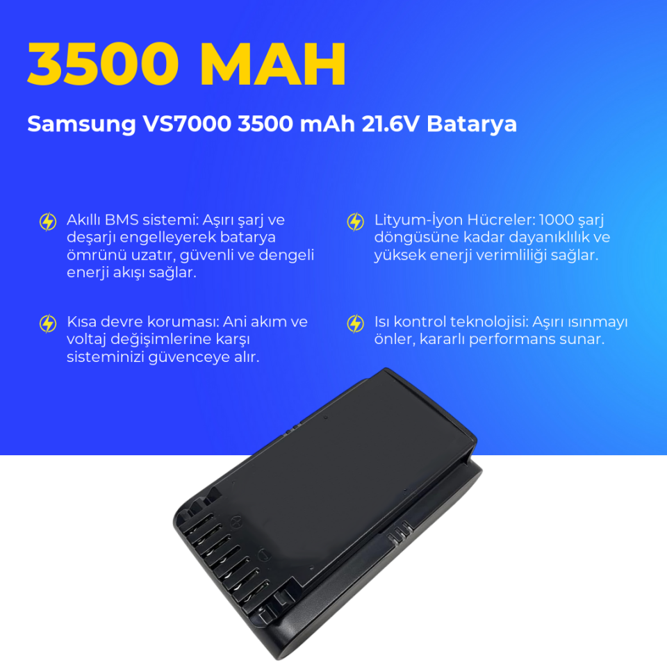 Samsung VS7000 3500 mAh 21.6V Batarya
