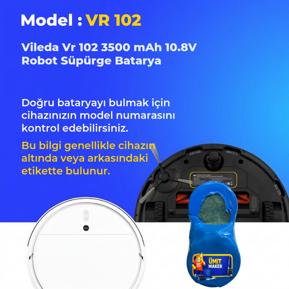 Vileda Vr 102 3500 mAh 10.8V Robot Süpürge Batarya