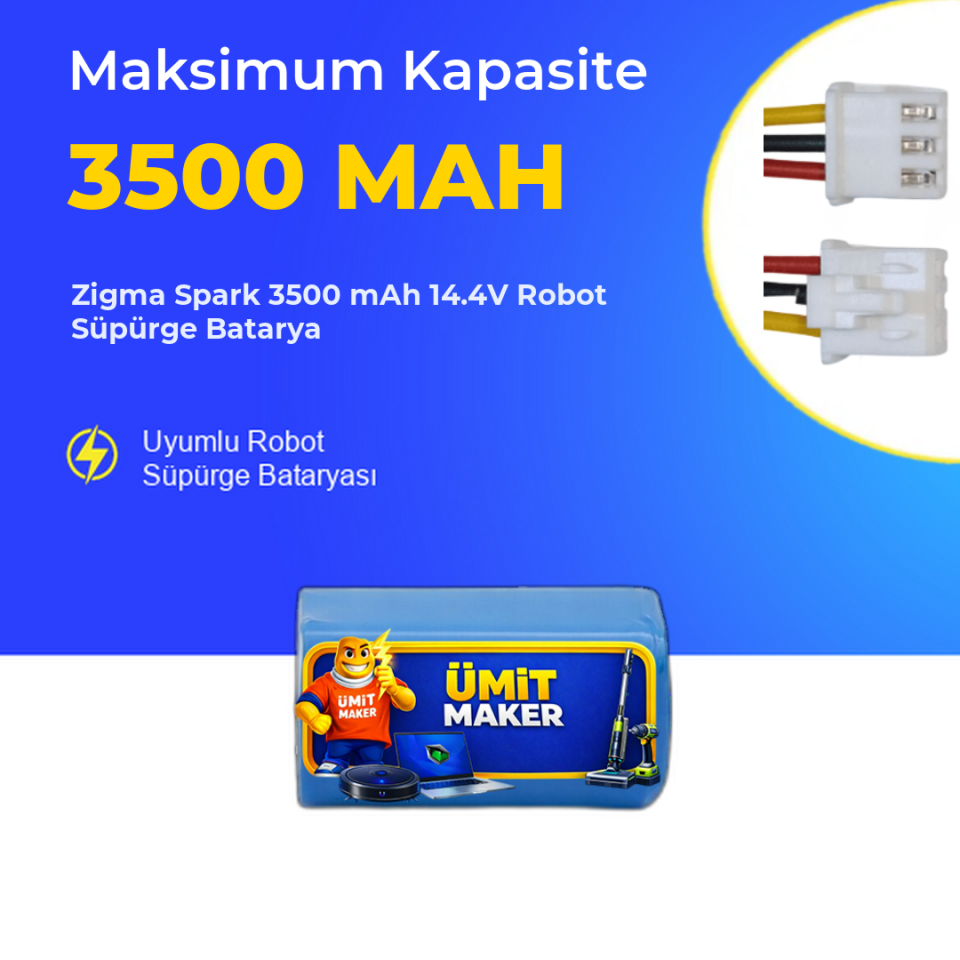 Zigma Spark 3500 mAh 14.4V Robot Süpürge Batarya