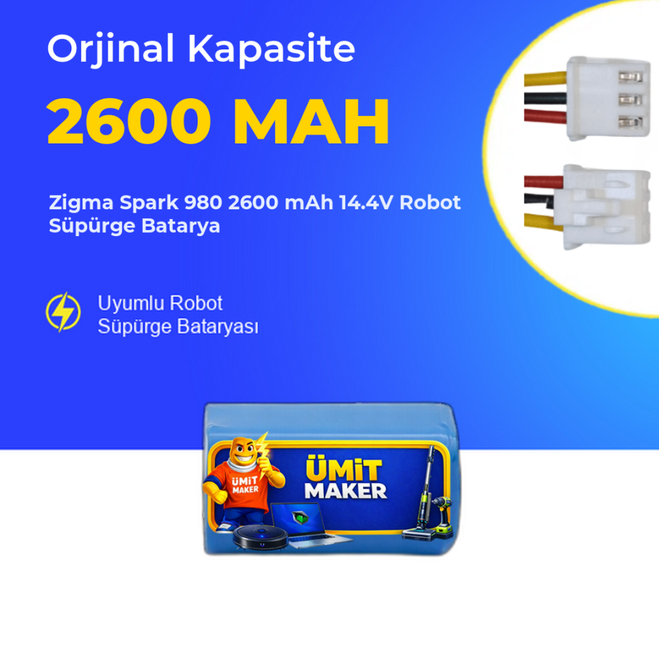 Zigma Spark 980 2600 mAh 14.4V Robot Süpürge Batarya