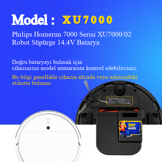 Philips Homerun 7000 Serisi XU7000/02 Robot Süpürge 7000 mAh Batarya