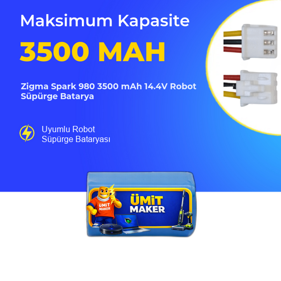 Zigma Spark 980 3500 mAh 14.4V Robot Süpürge Batarya