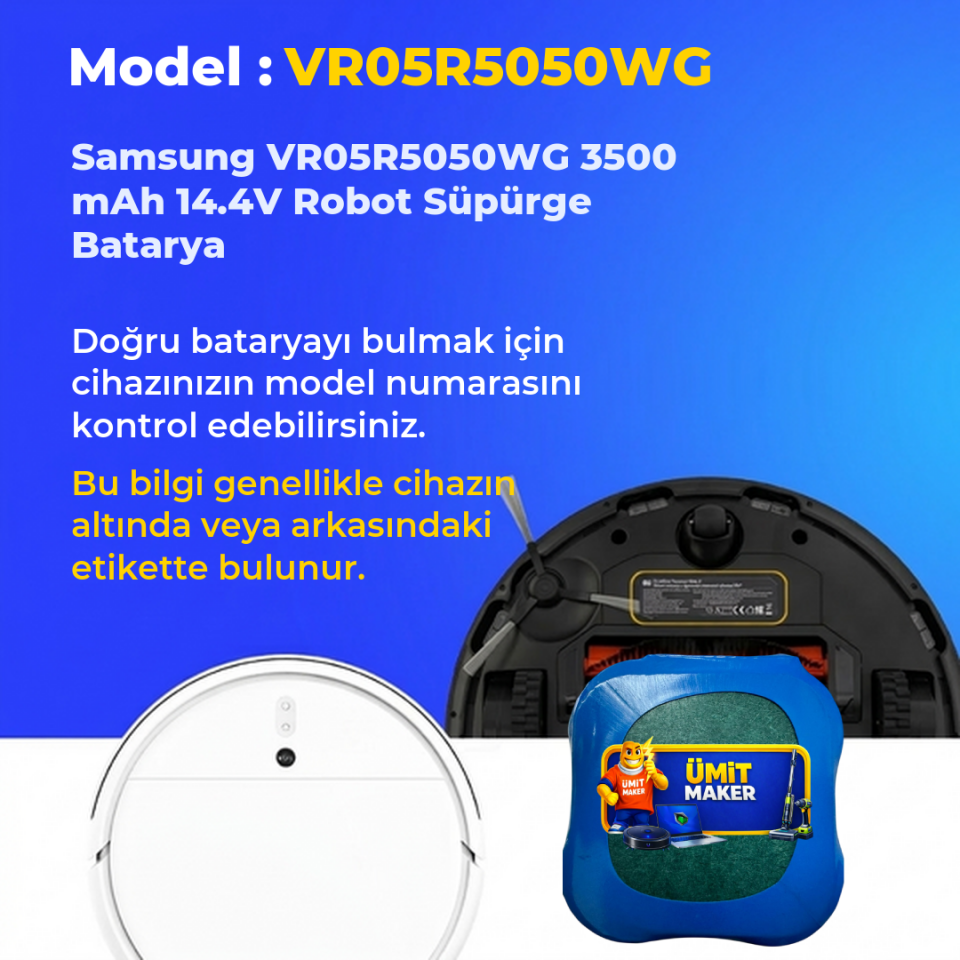 Samsung VR05R5050WG 3500 mAh 14.4V Robot Süpürge Batarya