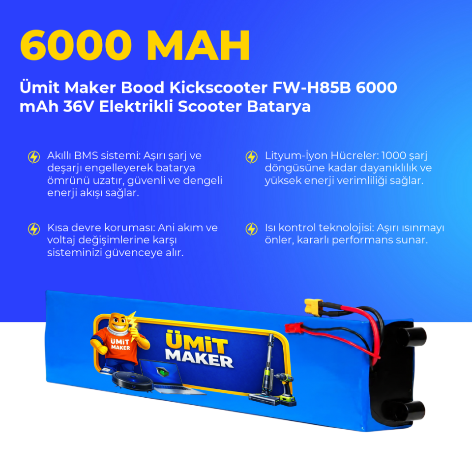 Bood Kickscooter FW-H85B 6000 mAh 36V Elektrikli Scooter Batarya