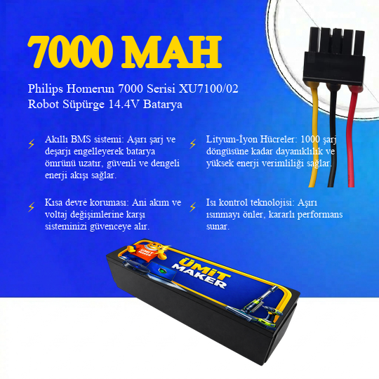 Philips Homerun 7000 Serisi XU7100/02 Robot Süpürge 7000 mAh Batarya