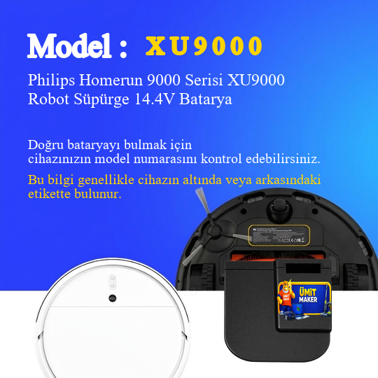 Philips Homerun 9000 Serisi XU9000 Robot Süpürge 6400 mAh Batarya