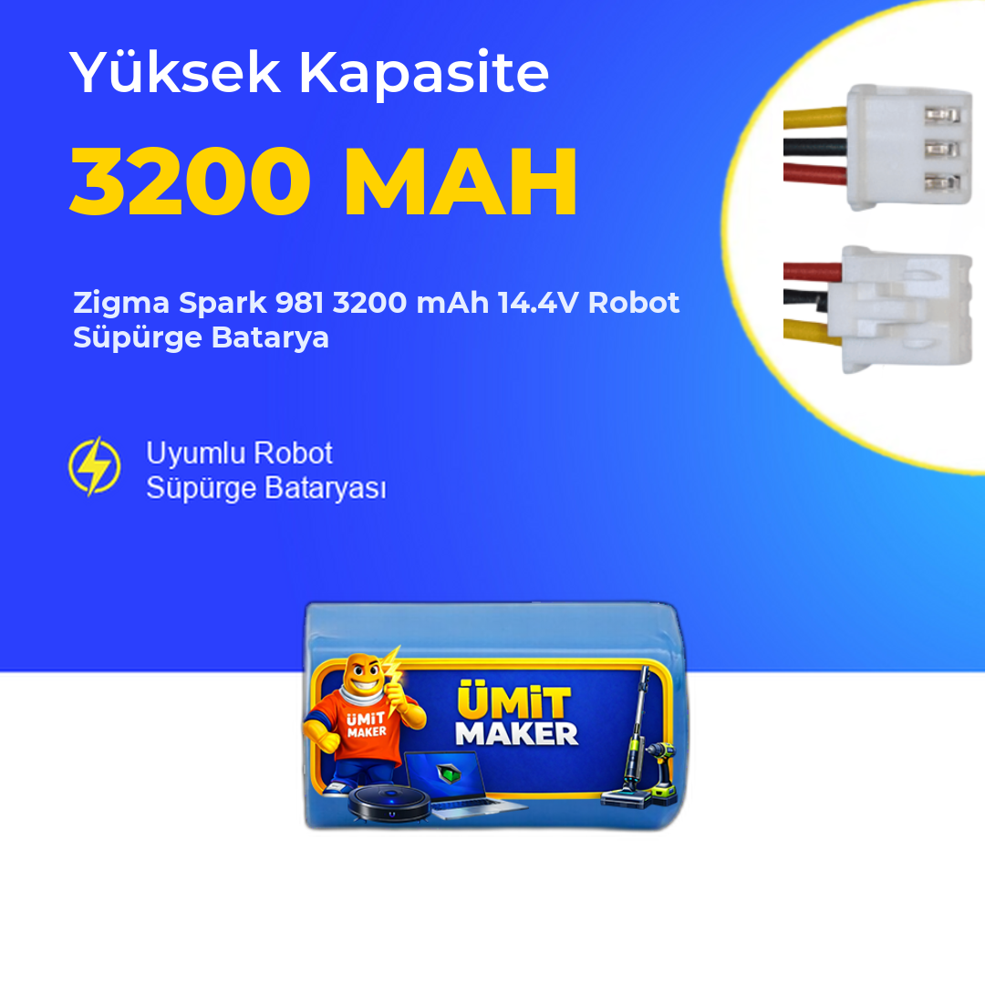 Zigma Spark 981 3200 mAh 14.4V Robot Süpürge Batarya