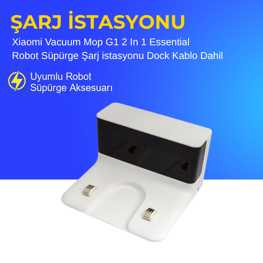 Xiaomi Vacuum Mop G1 2 In 1 Essential Robot Süpürge Şarj istasyonu Dock Kablo Dahil