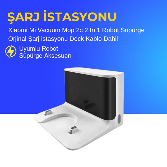 Xiaomi Mi Vacuum Mop 2c 2 In 1 Robot Süpürge Orjinal Şarj istasyonu Dock Kablo Dahil