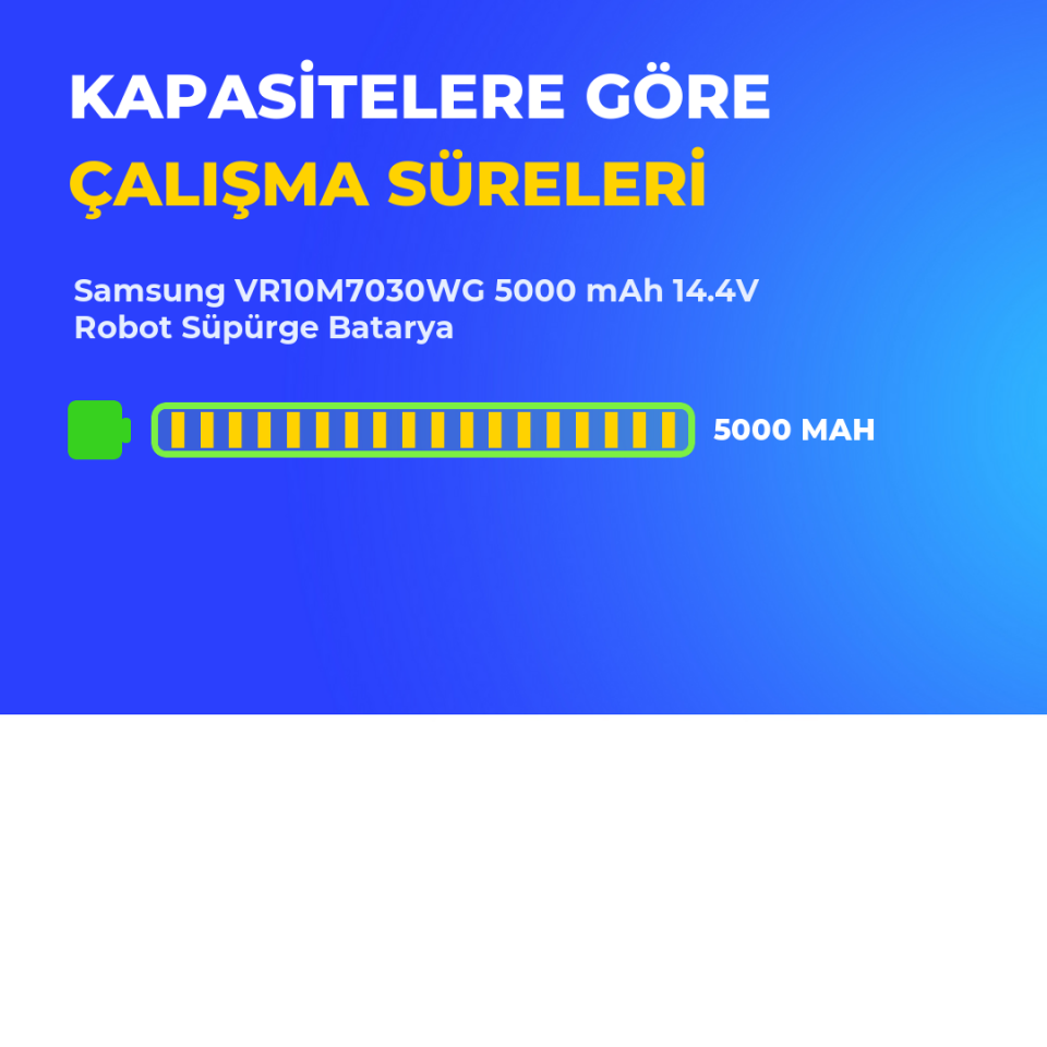 Samsung VR10M7030WG 5000 mAh 14.4V Robot Süpürge Batarya