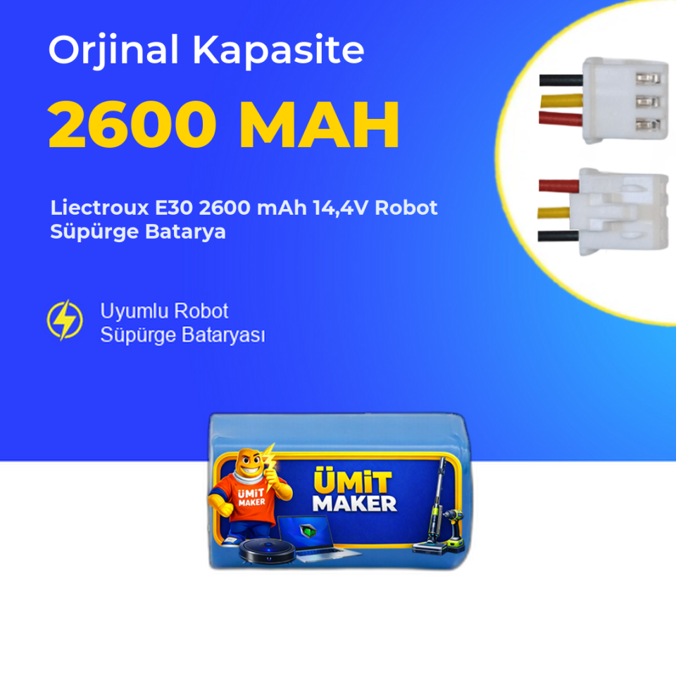 Liectroux E30 2600 mAh 14,4V Robot Süpürge Batarya