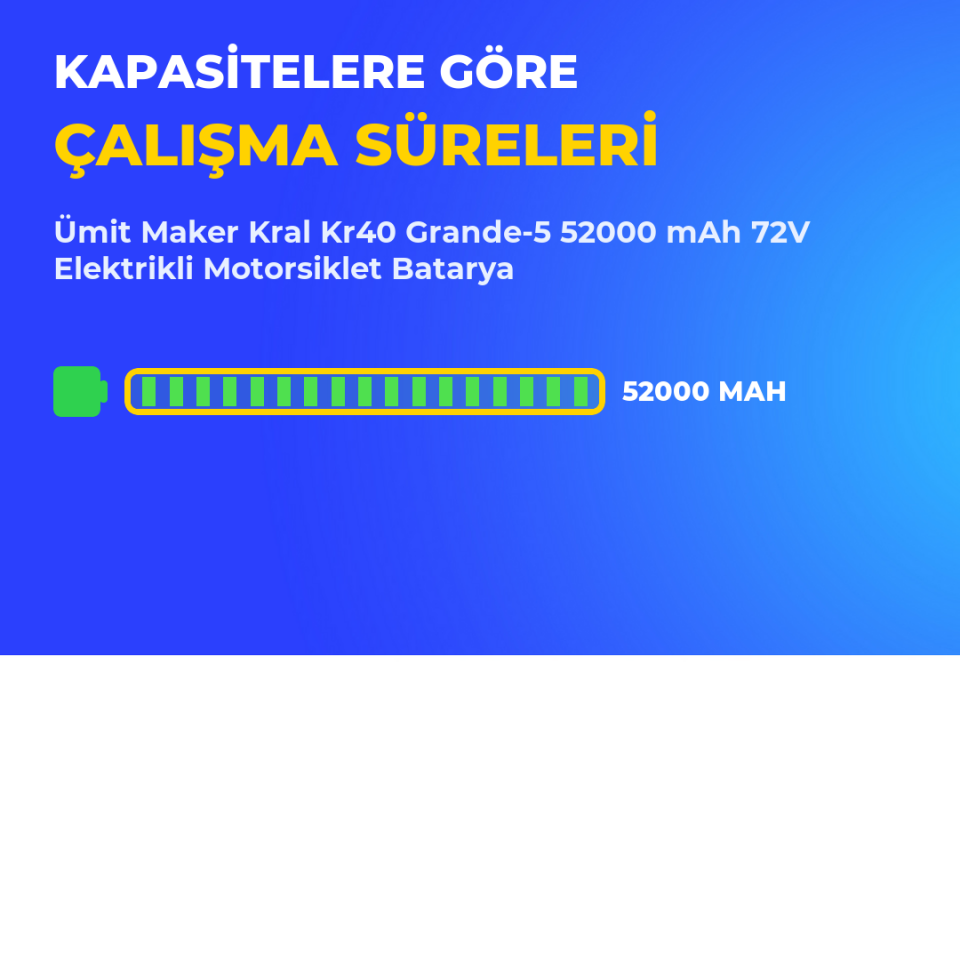 Kral Kr40 Grande-5 52000 mAh 72V Elektrikli Motorsiklet Batarya