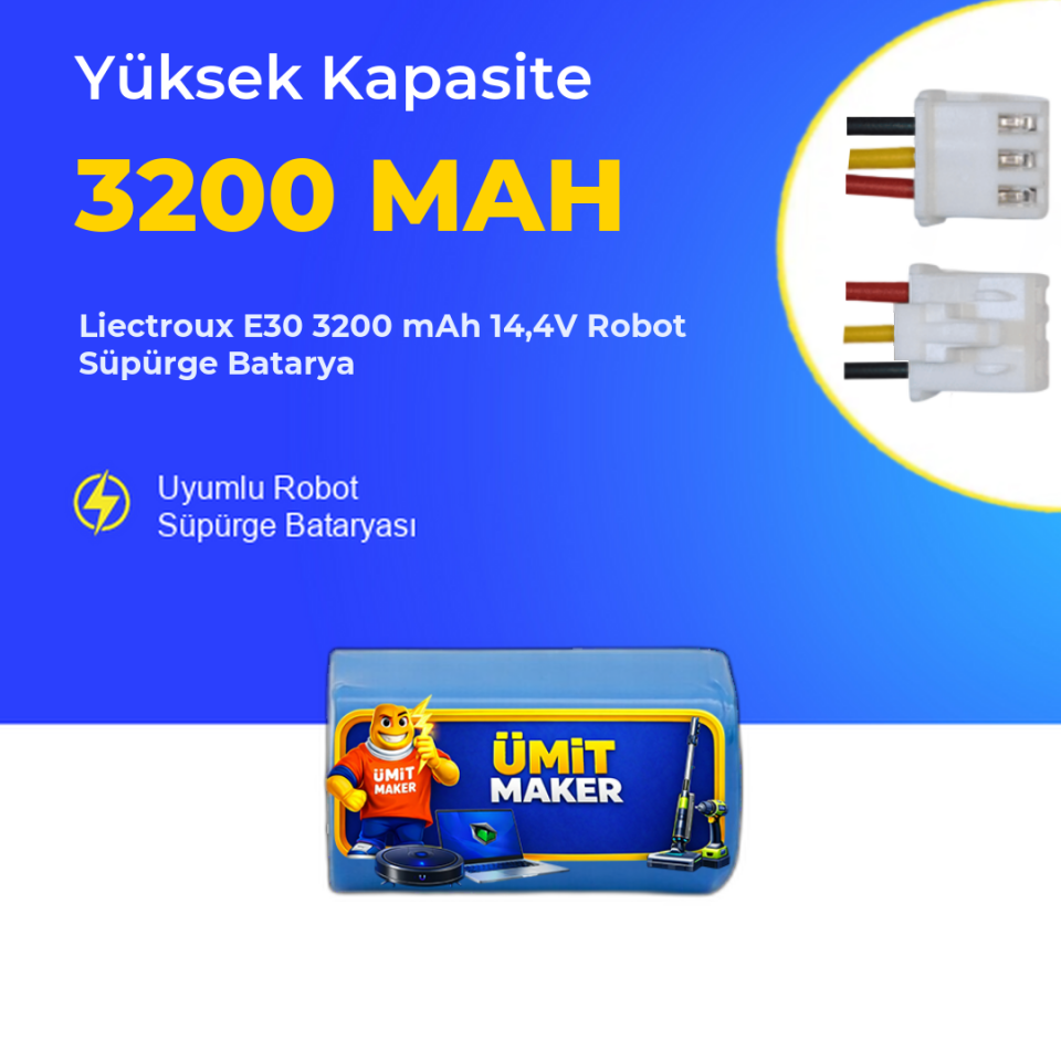 Liectroux E30 3200 mAh 14,4V Robot Süpürge Batarya