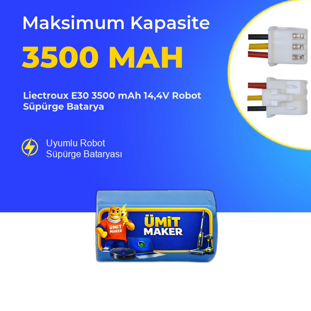 Liectroux E30 3500 mAh 14,4V Robot Süpürge Batarya