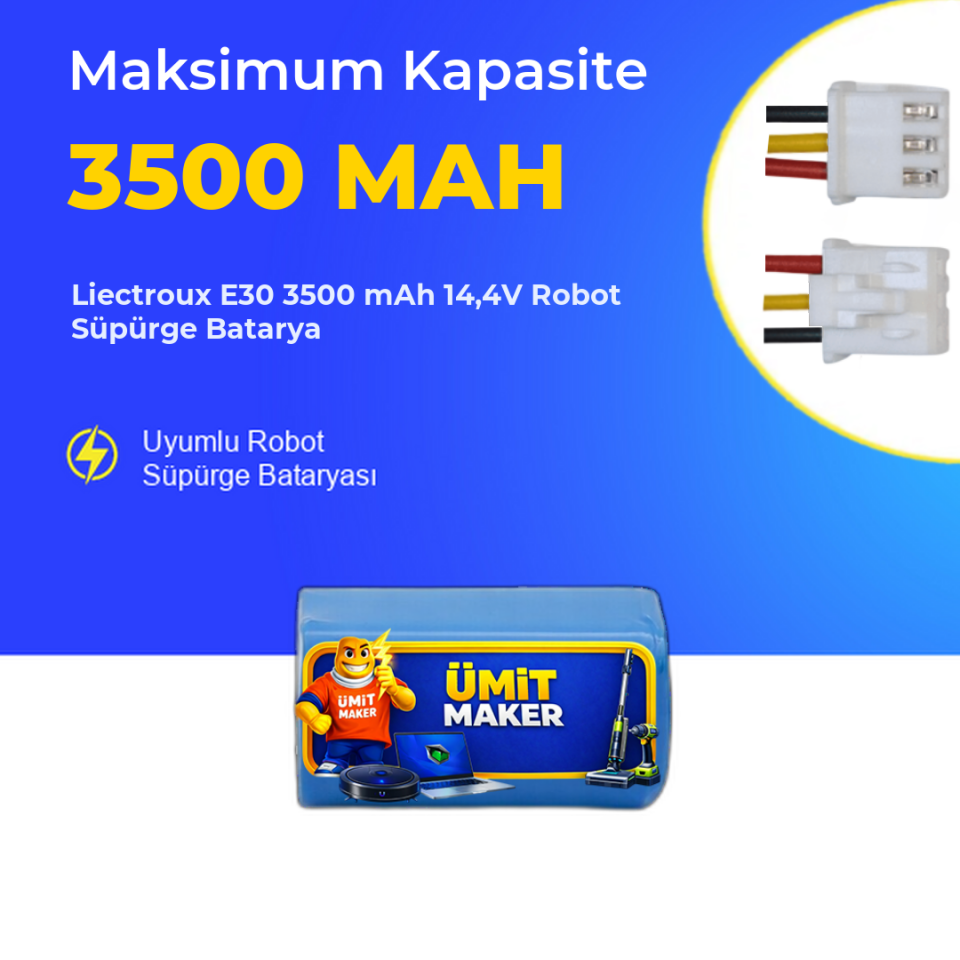 Liectroux E30 3500 mAh 14,4V Robot Süpürge Batarya