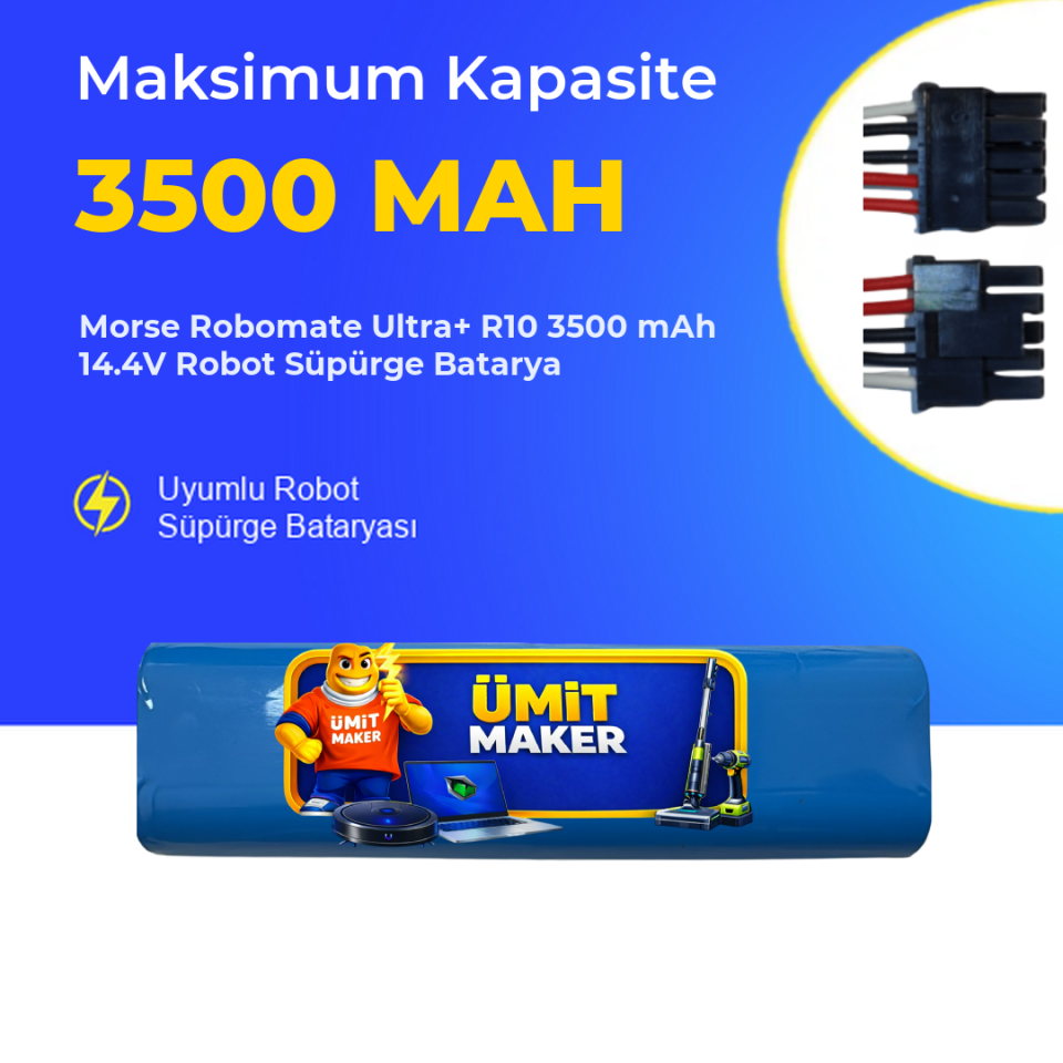 Morse Robomate Ultra+ R10 3500 mAh 14.4V Robot Süpürge Batarya