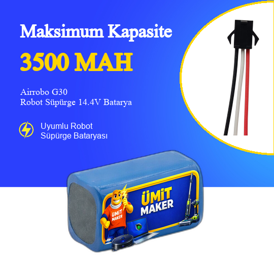 Airrobo G30 Robot Süpürge 3500 mAh Batarya