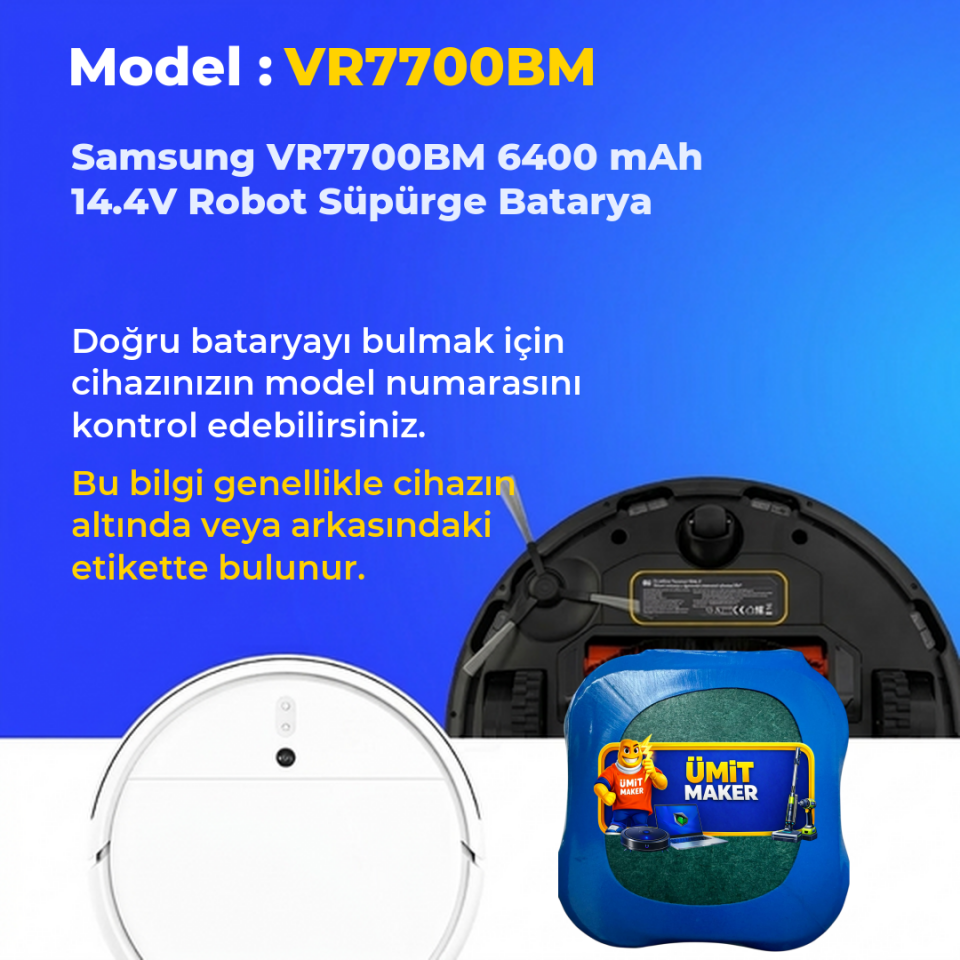 Samsung VR7700BM 6400 mAh 14.4V Robot Süpürge Batarya