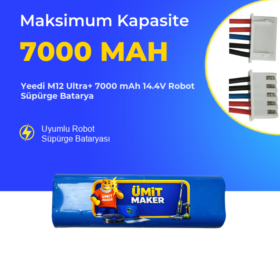 Yeedi M12 Ultra+ 7000 mAh 14.4V Robot Süpürge Batarya