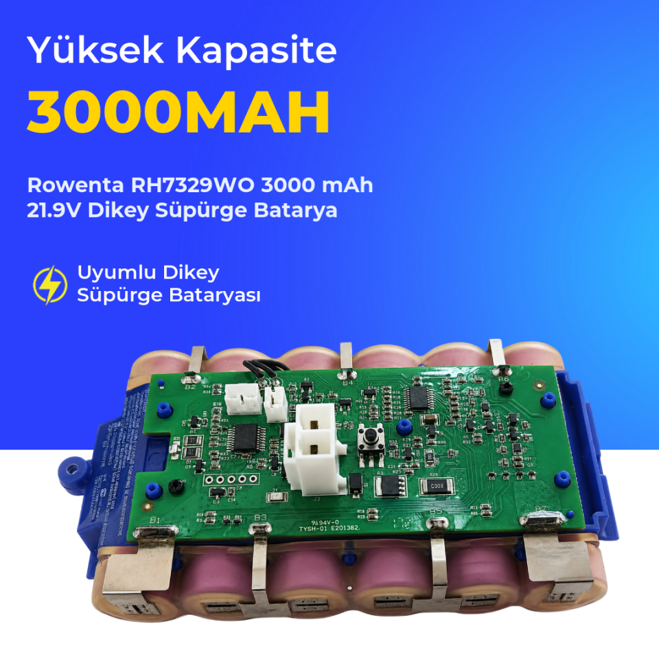 Rowenta RH7329WO 3000 mAh 21.9V Dikey Süpürge Batarya