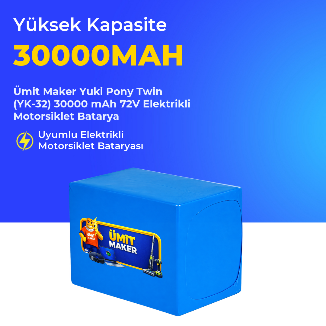 Yuki Pony Twin (YK-32) 30000 mAh 72V Elektrikli Motorsiklet Batarya