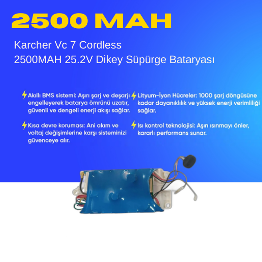 Karcher Vc 7 Cordless 2500MAH 25.2V Dikey Süpürge Bataryası