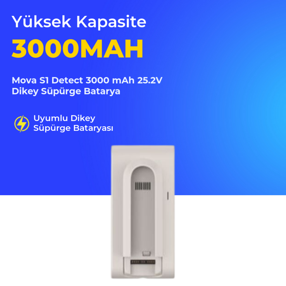 Mova S1 Detect 3000 mAh 25.2V Dikey Süpürge Batarya