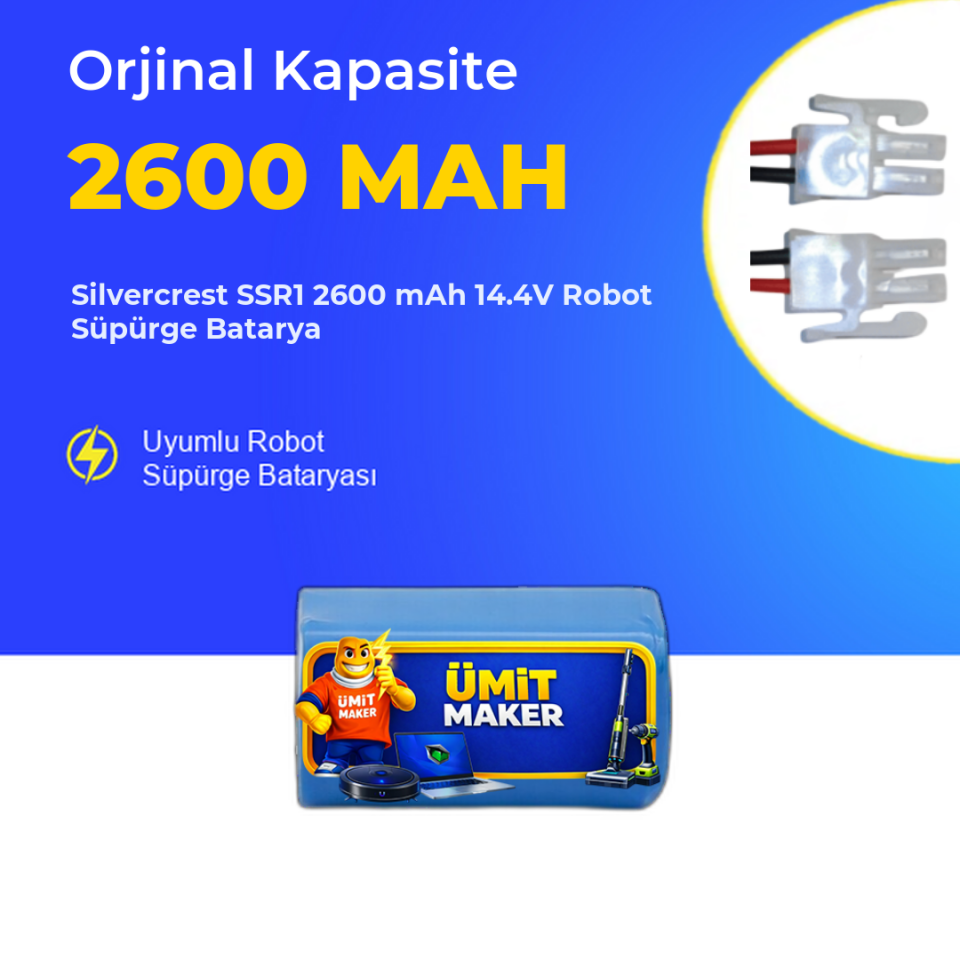 Silvercrest SSR1 2600 mAh 14.4V Robot Süpürge Batarya