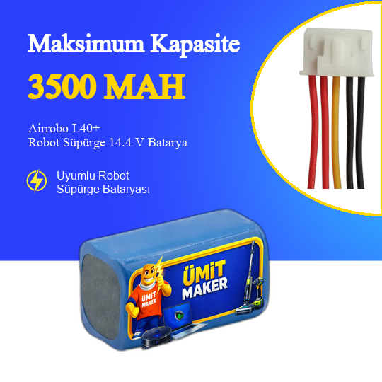 Airrobo L40+ Robot Süpürge 3500 mAh Batarya