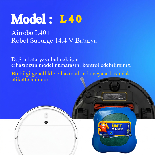 Airrobo L40+ Robot Süpürge 3500 mAh Batarya