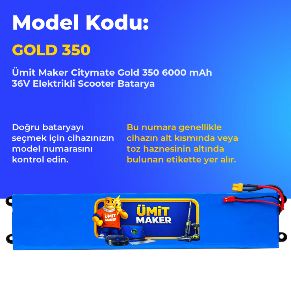 Citymate Gold 350 6000 mAh 36V Elektrikli Scooter Batarya